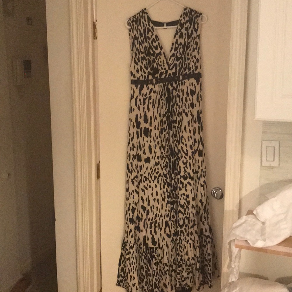 Tracy Reese leopard print maxi dress size medium